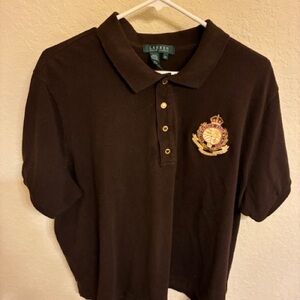 Lauren Ralph Lauren Dark Brown Cotton Polo 3X